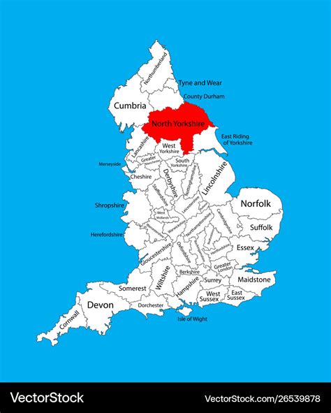 Detailed Map Of Yorkshire England