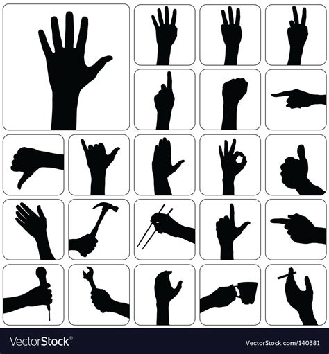 Hand silhouette Royalty Free Vector Image - VectorStock