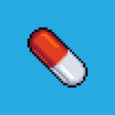 Pixel art illustration capsule pill. Pixelated pills. medical capsule ...