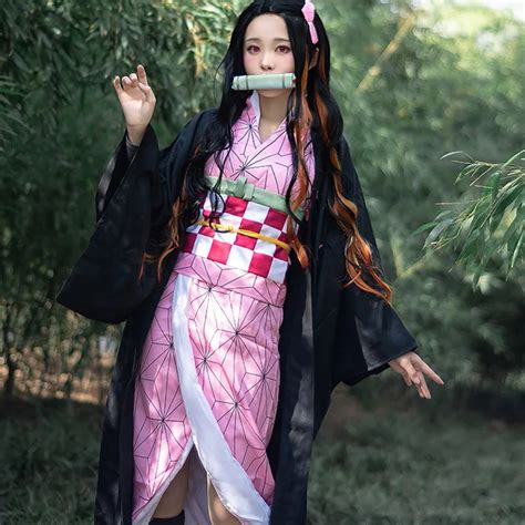 Japanese-Anime-Demon-Slayer-Cosplay-Kamado-Nezuko-Costume-Kimetsu-no-Yaiba-Women-Girls-Pink ...