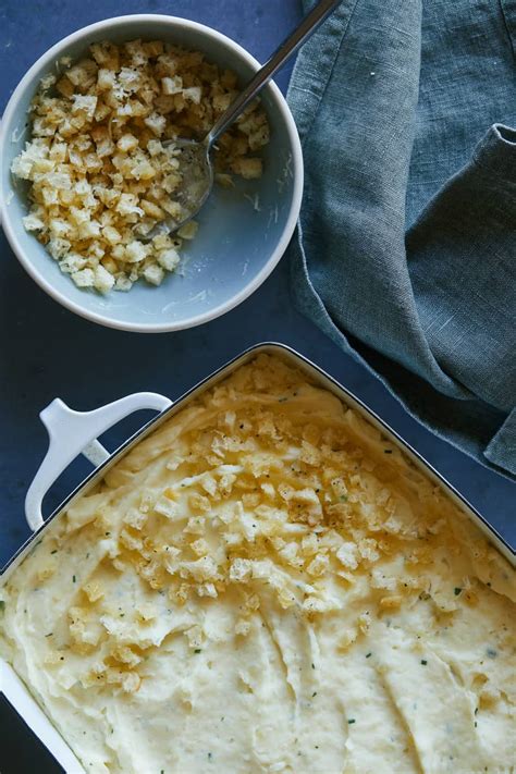 Cheesy Herb Baked Mashed Potato Gratin