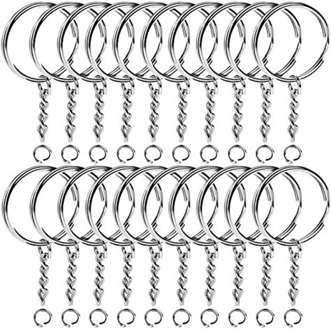 Amazon.com: Paxcoo 150Pcs Split Key Chain Rings with Chain and Jump Rings Bulk for Crafts (25mm ...