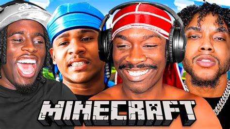 Kai Cenat & YourRAGE & Fanum & BruceDropEmOff & Agent 00 PLAY Minecraft ...