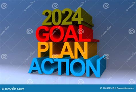 2024 Goal Plan Action on Blue Stock Illustration - Illustration of ...