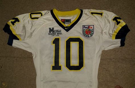 2000 Authentic Michigan Tom Brady Nike Orange Bowl Team Game Jersey 50 ...