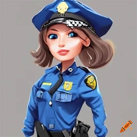 Cute police woman on Craiyon