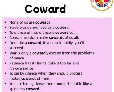 Coward in a Sentence in English Archives - English Grammar Here