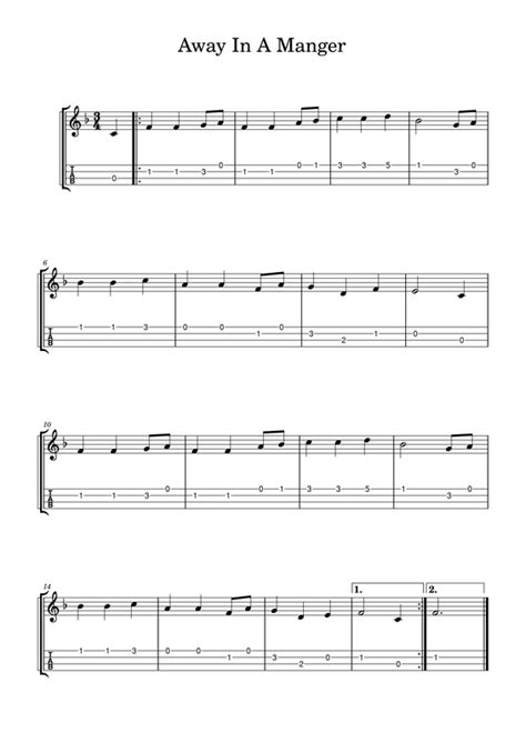 Away In A Manger - Easy Ukulele Fingerpicking Tab - FINGERSTYLE GUITAR