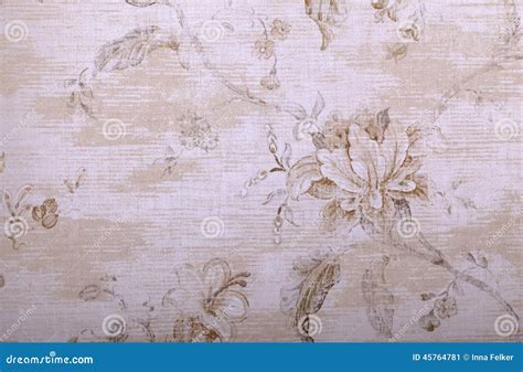 Vintage Beige Wallpaper with Floral Pattern Stock Image - Image of ...