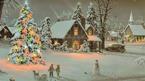 Victorian Christmas Scenes Wallpaper