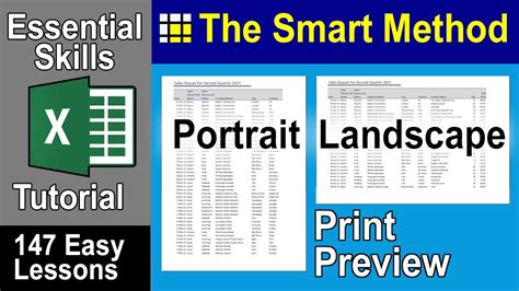 7-1: Excel Paper Orientation (Portrait or Landscape) and Print Preview ...