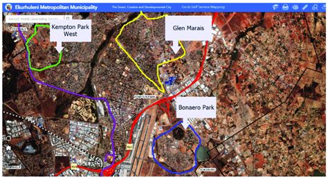 Location of sample areas in Kempton Park. | Download Scientific Diagram