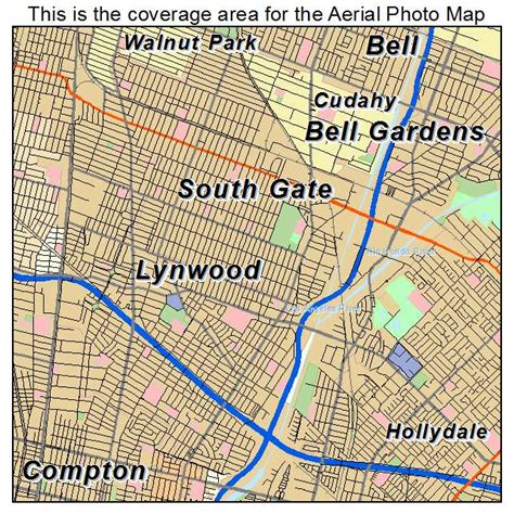 Aerial Photography Map of South Gate, CA California