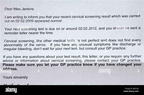 Abnormal Test Results Letter