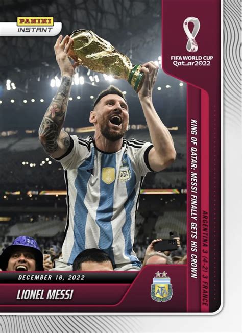 World Cup Champion Lionel Messi Panini 2022 Fifa World Cup sticker www ...