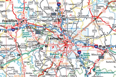 Overview Map Of Lexington Ky