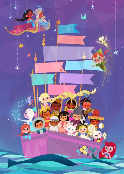 It's a Small World Ride- Disney Tokyo — Joey Chou | Disney posters, Disney illustration, Cute ...