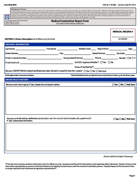 Medical Examination Report Form | Joy El Generation