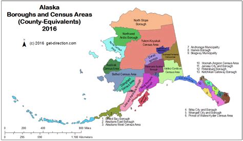 Map of Alaska Boroughs and Census Areas (County-equivalents)