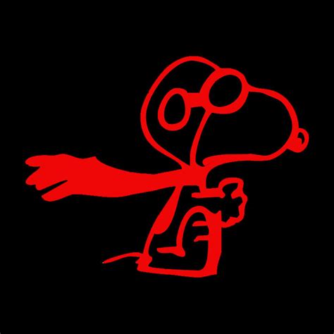 Flying Ace Snoopy Die-Cut Vinyl Decal - Red - 12" Long EXTRA LARGE ...