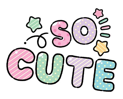 Cute word 'So Cute' Cartoon style, Vector illustration. 25894568 Vector ...