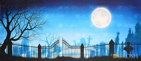 Grosh Backdrop Graveyard Addams Family | Painted backdrops, Backdrops ...