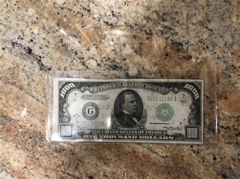 This 1,000 dollar bill my uncle had : r/mildlyinteresting