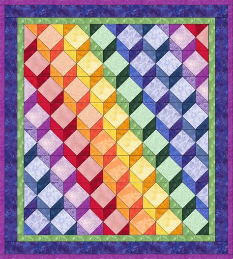 Tumbling Blocks Quilt Pattern