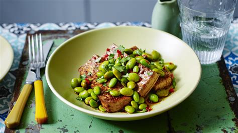 Spicy tofu and edamame beans | Recipe Cart