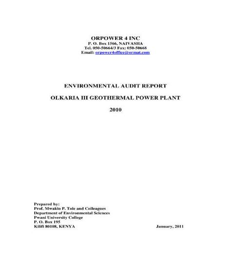 7+ Environmental Audit Report Templates - PDF, Word