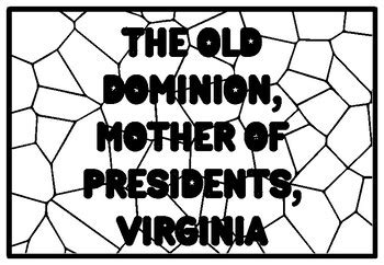 THE OLD DOMINION, MOTHER OF PRESIDENTS, VIRGINIA State Nickname Activity, Con