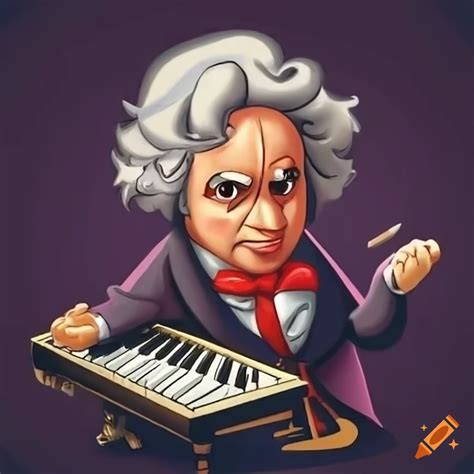 Cartoon character playing piano with a cigar on Craiyon