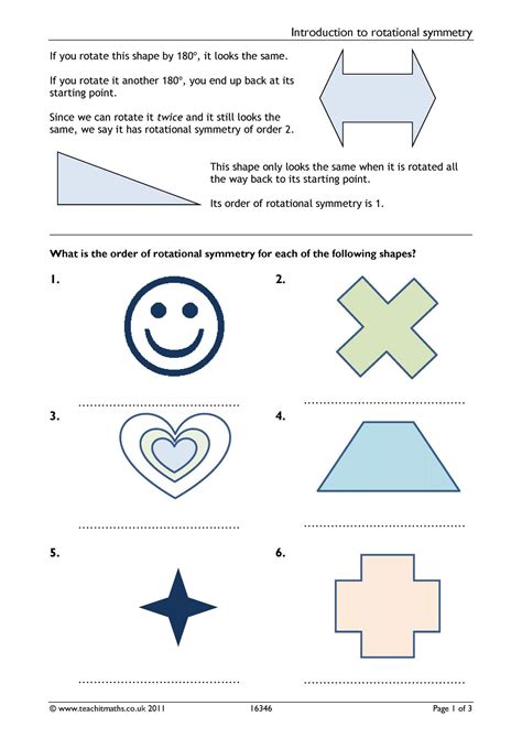 Rotational symmetry worksheet | KS3 maths | Teachit