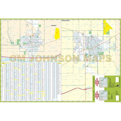 Lincoln / Grand Island / Kearney, Nebraska Street Map - GM Johnson Maps