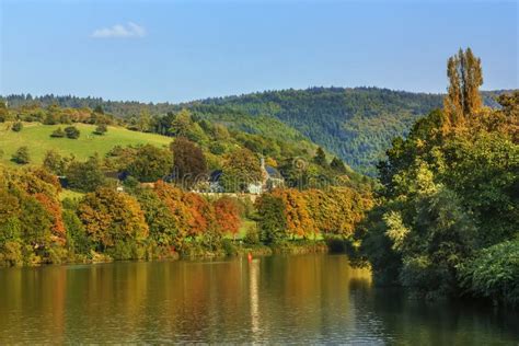 Landscape on Neckar River, Germany Stock Photo - Image of green, nature ...