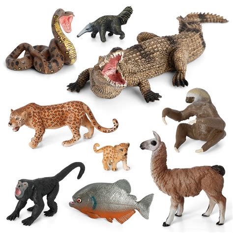 Volnau 9PCS South America Animal Figurines Toys Figures Zoo Pack for Toddlers Kids Christmas ...