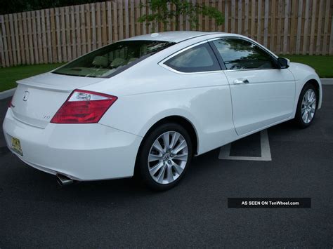 2009 Honda Accord Coupe 6 Cyl Ex - L White With Tan Interior