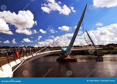 Derry Peace Bridge Northern Ireland Editorial Stock Image - Image of ...