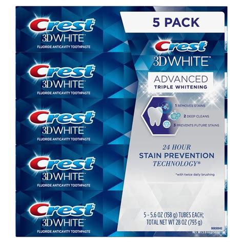 Crest 3D White Advanced Triple Whitening Toothpaste (28 oz) - Instacart