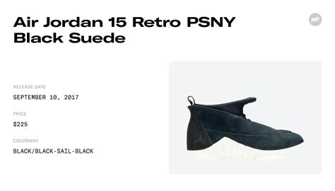 Air Jordan 15 Retro PSNY Black Suede - 921194-011 Raffles & Where to Buy