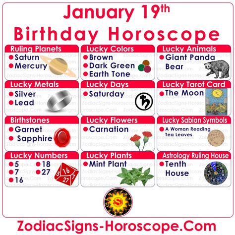 January 19 Zodiac (Capricorn) Horoscope Birthday Personality and Lucky Things