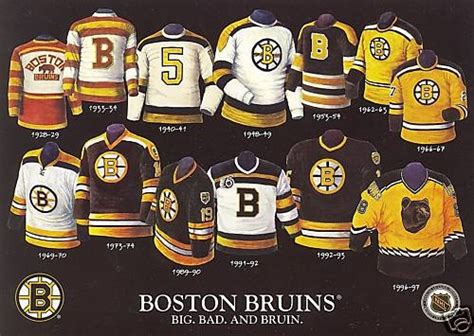 HISTORY OF THE HOCKEY JERSEY - BOSTON BRUINS | Boston bruins, Bruins ...