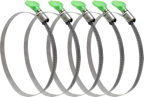 GLIDESTORE 6-Inch Stainless Steel Hose Clamps - Adjustable 5-Pack in ...