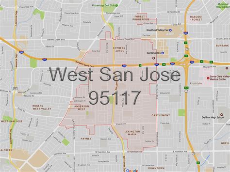 North San Jose Zip Code Map