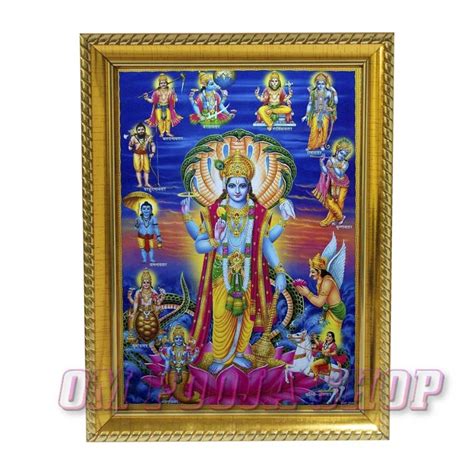 Dasavatharam Pictures of Lord Vishnu in Wooden Frame Buy online