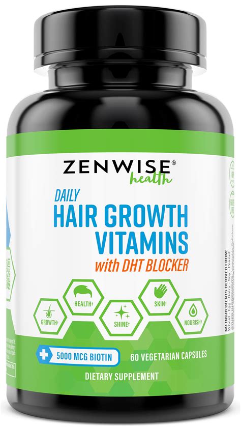 Zenwise Health Hair Growth Vitamins with Biotin and DHT Blocker ...