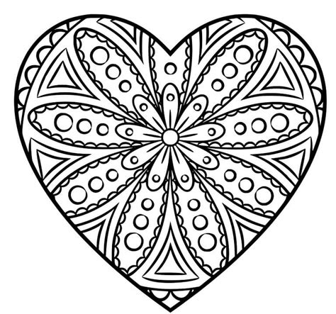 Heart Mandala Coloring Page - Free Printable Coloring Pages for Kids