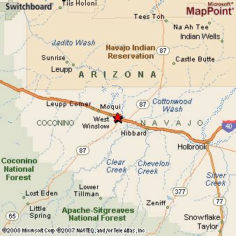 Winslow, Arizona Area Map & More