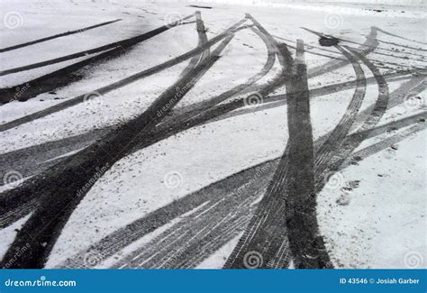 Skid Marks In Snow Royalty Free Stock Image - Image: 43546