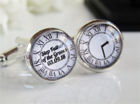 Clock Face Personalised Wedding Cufflinks Date and Time Meet | Etsy UK ...